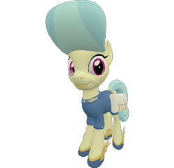 Size: 748x720 | Tagged: safe, artist:topsangtheman, golden hooves (g4), earth pony, pony, g4, 3d, female, looking at you, simple background, solo, source filmmaker, transparent background