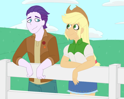 Size: 1000x800 | Tagged: safe, artist:rac20138, applejack, dirk thistleweed, equestria girls, g4, my little pony equestria girls: better together, appledirk, female, male, shipping, straight
