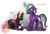 Size: 1280x869 | Tagged: safe, artist:cosmalumi, oc, oc only, oc:starscribe, oc:two bit, changeling, pony, unicorn, changeling oc, patreon, patreon logo, red changeling, watermark