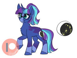 Size: 1250x950 | Tagged: safe, artist:cosmalumi, oc, oc only, oc:moonlight lumen, pony, unicorn, patreon, patreon logo, solo, watermark