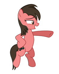 Size: 1210x1531 | Tagged: safe, artist:ponyrailartist, oc, oc only, oc:ace play, oc:cutie e, earth pony, pony, pointing, rule 63, show accurate