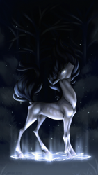 Size: 720x1280 | Tagged: safe, artist:dementra369, oc, oc only, oc:coffin, earth pony, pony, glowing eyes, male, scar, solo, stallion, symbol, white eyes