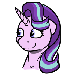 Size: 3000x3000 | Tagged: safe, artist:jellysketch, starlight glimmer, pony, unicorn, g4, bust, female, high res, simple background, smiling, solo, white background