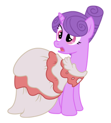 Size: 1195x1321 | Tagged: safe, artist:third uncle, north star, pony, unicorn, g4, sweet and elite, clothes, dress, female, gala dress, mare, open mouth, simple background, surprised, transparent background