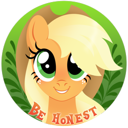 Size: 1500x1500 | Tagged: safe, artist:kabuvee, part of a set, applejack, earth pony, pony, g4, bust, cute, female, jackabetes, portrait, solo, sticker