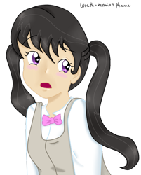 Size: 519x644 | Tagged: safe, artist:wrath-marionphauna, octavia melody, human, alternate hairstyle, blushing, clothes, digital art, female, humanized, pigtails, solo