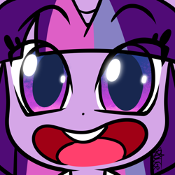 Size: 1024x1024 | Tagged: safe, artist:thegreatrouge, twilight sparkle, g4, g4.5, my little pony: pony life, face, looking at you, open mouth