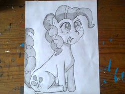 Size: 1600x1200 | Tagged: safe, artist:joadaessa, pinkie pie, g4, pencil drawing, tongue out, traditional art