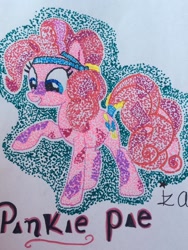 Size: 768x1024 | Tagged: safe, artist:almendra_06, pinkie pie, pony, g4, female, marker drawing, smiling, solo, traditional art