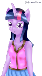 Size: 900x1630 | Tagged: safe, artist:wrath-marionphauna, twilight sparkle, unicorn, anthro, g4, clothes, female, solo