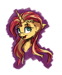 Size: 1280x1536 | Tagged: safe, artist:coldtrail, sunset shimmer, pony, unicorn, g4, colored sketch, female, simple background, solo, transparent background