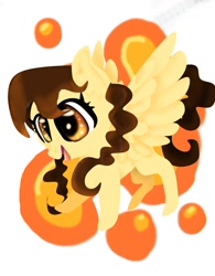 Size: 800x1024 | Tagged: safe, artist:kiwwsplash, oc, oc only, pegasus, pony, abstract background, open mouth, pegasus oc, smiling, solo, wings