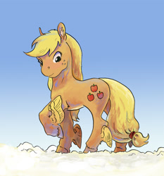Size: 746x800 | Tagged: safe, artist:adeptus-monitus, applejack, earth pony, pony, g4, cloud, female, solo, wings