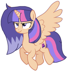 Size: 962x1011 | Tagged: safe, artist:徐詩珮, oc, oc only, oc:aurora sparkle, alicorn, pony, alicorn oc, alicornified, eyelashes, female, flying, horn, mare, offspring, parent:flash sentry, parent:twilight sparkle, parents:flashlight, race swap, simple background, smiling, solo, transparent background, wings