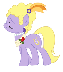 Size: 1041x1199 | Tagged: safe, artist:third uncle, lyrica lilac, earth pony, pony, g4, eyes closed, female, jewelry, laughing, mare, necklace, pearl necklace, simple background, smiling, transparent background