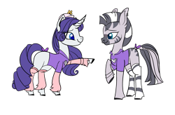 Size: 2869x1883 | Tagged: safe, artist:bublebee123, artist:icicle-niceicle-1517, color edit, edit, rarity, zecora, pony, unicorn, zebra, g4, blushing, bowler hat, bracelet, clothes, collaboration, colored, ear piercing, earring, female, hat, heart, hoodie, horn, horn piercing, jewelry, leg warmers, lesbian, mare, missing cutie mark, nose piercing, nose ring, piercing, raised hoof, raricora, shipping, simple background, socks, stockings, striped socks, thigh highs, transparent background, unshorn fetlocks