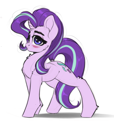 Size: 2215x2379 | Tagged: safe, artist:skitsroom, starlight glimmer, pony, unicorn, g4, blushing, eyebrows, female, high res, simple background, solo, white background