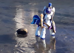Size: 4096x2971 | Tagged: safe, artist:dingopatagonico, shining armor, pony, g4, guardians of harmony, irl, misadventures of the guardians, photo, solo, stone, toy