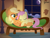 Size: 2668x2001 | Tagged: safe, artist:gutovi, applejack, fluttershy, earth pony, pegasus, pony, g4, couch, cuddling, cute, female, fluttershy's cottage, fluttershy's cottage (interior), high res, lesbian, long description, moon, ship:appleshy, shipping, shyabetes, sleeping, vector, window