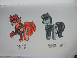 Size: 2048x1536 | Tagged: safe, earth pony, pegasus, pony, clothes, glasses, ponified, suit, traditional art