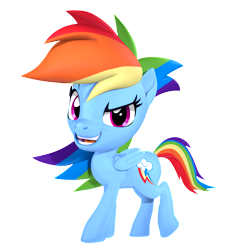 Size: 1766x1842 | Tagged: safe, artist:owlpirate, rainbow dash, pegasus, pony, g4, g4.5, my little pony: pony life, 3d, alternate hairstyle, female, mare, open mouth, simple background, source filmmaker, transparent background