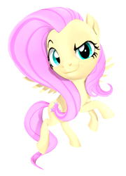 Size: 1295x1797 | Tagged: safe, artist:owlpirate, fluttershy, pegasus, pony, g4, g4.5, my little pony: pony life, 3d, female, mare, simple background, source filmmaker, transparent background