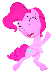 Size: 1304x1769 | Tagged: safe, artist:owlpirate, pinkie pie, earth pony, pony, g4, g4.5, my little pony: pony life, 3d, eyes closed, open mouth, simple background, source filmmaker, transparent background