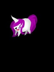 Size: 240x320 | Tagged: safe, artist:kiwwsplash, oc, oc only, pony, unicorn, :d, black background, chibi, chubbie, heterochromia, horn, needs more jpeg, picture for breezies, pointy legs, simple background, smiling, solo, unicorn oc