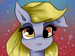 Size: 4000x3000 | Tagged: safe, artist:guatergau5, derpy hooves, pony, g4, abstract background, derp, female, simple background, solo