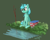 Size: 2649x2130 | Tagged: safe, artist:wevepon3, bon bon, lyra heartstrings, sweetie drops, pony, unicorn, g4, cute, female, grass, high res, lesbian, looking down, luggage, mare, meme, ship:lyrabon, shipping, sitting, sitting lyra, solo, stick, sun, water