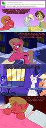 Size: 1148x3206 | Tagged: safe, artist:ladyanidraws, applejack, derpy hooves, doctor whooves, rarity, time turner, oc, oc:pun, pony, ask pun, g4, agent 707, ask