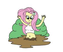 Size: 800x666 | Tagged: safe, artist:amateur-draw, fluttershy, equestria girls, g4, belly button, female, mud, muddy, quicksand, sinking, solo