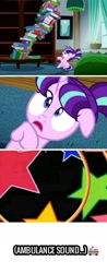 Size: 782x1996 | Tagged: safe, edit, edited screencap, screencap, starlight glimmer, pony, g4, the cutie re-mark, abuse, alternate timeline, bad end, book, comic, female, filly, filly starlight glimmer, glimmerbuse, ouch, screencap comic, this will end in pain, this will end in tears, younger