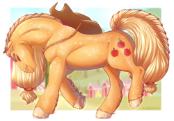 Size: 1500x1050 | Tagged: safe, artist:sadelinav, applejack, pony, g4, draft horse, female, hoers, mare, solo