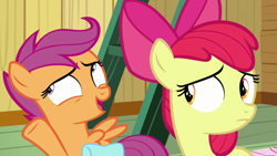 Size: 1920x1080 | Tagged: safe, screencap, apple bloom, scootaloo, g4, growing up is hard to do