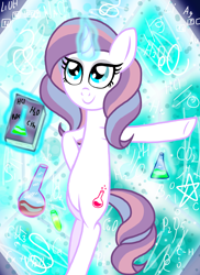 Size: 800x1100 | Tagged: safe, artist:php185, potion nova, g4.5, my little pony: pony life, bipedal, bipedal leaning, book, chemicals, chemistry, formula, leaning, magic, potion, potions, spell