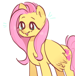 Size: 2892x2947 | Tagged: safe, artist:inkymochi, fluttershy, pegasus, pony, g4, cute, female, high res, mare, open mouth, shyabetes, simple background, solo, white background