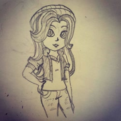 Size: 1260x1260 | Tagged: safe, artist:wrath-marionphauna, starlight glimmer, equestria girls, g4, clothes, female, looking at you, pencil drawing, solo, traditional art