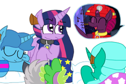 Size: 1605x1080 | Tagged: safe, alternate version, artist:徐詩珮, fizzlepop berrytwist, glitter drops, grubber, spike, spring rain, tempest shadow, twilight sparkle, alicorn, dragon, hedgehog, pony, unicorn, series:sprglitemplight diary, series:sprglitemplight life jacket days, series:springshadowdrops diary, series:springshadowdrops life jacket days, g4, my little pony: the movie, alternate universe, background removed, bisexual, broken horn, chase (paw patrol), clothes, cute, dress, ear plugs, eye scar, eyelashes, eyes closed, female, frown, glitterbetes, helmet, horn, lesbian, lifeguard, lifeguard spring rain, male, mare, marshall (paw patrol), music notes, nap, open mouth, open up your eyes, paw patrol, paw prints, polyamory, rocky (paw patrol), rubble (paw patrol), scar, ship:glitterlight, ship:glittershadow, ship:sprglitemplight, ship:springdrops, ship:springlight, ship:springshadow, ship:springshadowdrops, ship:tempestlight, shipping, simple background, singing, skye (paw patrol), sleeping, springbetes, tempestbetes, transparent background, twilight sparkle (alicorn), twilight sparkle is not amused, unamused, winged spike, wings, zuma (paw patrol)
