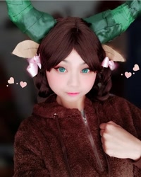 Size: 720x898 | Tagged: safe, artist:capycakee, yona, human, g4, clothes, cosplay, costume, cute, ears, horn, horned humanization, horns, humanized, irl, irl human, looking at you, monkey swings, photo, picture, selfie, solo