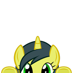 Size: 2000x2000 | Tagged: safe, artist:ace play, part of a set, oc, oc only, oc:pauly sentry, pony, unicorn, commission, cute, female, high res, looking at you, lurking, mare, mrkat7214's "i see you" pony, peeking, simple background, solo, soon, transparent background, underhoof, vector, ych result