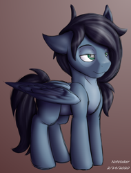 Size: 1018x1342 | Tagged: safe, artist:notetaker, oc, oc only, oc:pensive stroke, pegasus, pony, male, simple background, solo, stallion, standing, wings