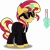 Size: 4130x4161 | Tagged: safe, artist:anime-equestria, sunset shimmer, pony, unicorn, g4, clothes, female, levitation, magic, mare, men in black, necktie, neuralyzer, simple background, smiling, solo, suit, sunglasses, telekinesis, transparent background, vector