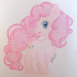 Size: 640x640 | Tagged: safe, artist:pancheokun, pinkie pie, pony, g4, female, smiling, solo, traditional art