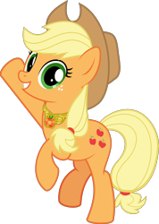 Size: 6492x9130 | Tagged: safe, artist:jhayarr23, part of a set, applejack, earth pony, pony, g4, absurd resolution, element of honesty, female, looking at you, mare, simple background, smiling, solo, transparent background, vector