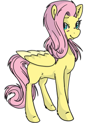 Size: 603x777 | Tagged: safe, artist:princess-hanners, fluttershy, pegasus, pony, g4, blushing, chest fluff, cute, ear fluff, female, leg fluff, looking at you, mare, missing cutie mark, shyabetes, simple background, solo, transparent background