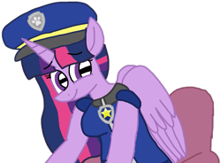 Size: 1163x856 | Tagged: safe, alternate version, artist:徐詩珮, twilight sparkle, alicorn, anthro, plantigrade anthro, series:sprglitemplight diary, series:sprglitemplight life jacket days, series:springshadowdrops diary, series:springshadowdrops life jacket days, g4, alternate universe, background removed, bust, chase (paw patrol), clothes, cute, eyelashes, female, hat, paw patrol, simple background, smiling, solo, transparent background, twilight sparkle (alicorn)