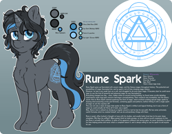 Size: 4500x3500 | Tagged: safe, artist:fluffyxai, oc, oc only, oc:rune spark, pony, reference sheet
