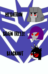 Size: 720x1096 | Tagged: safe, artist:electrahybrida, derpibooru exclusive, gallus, oc, oc:brain freeze, equestria girls, g4, blackout (decepticon), crossover, decepticon, g4mers, head only, helicopter, megatron, not gallus, show accurate, snowcone truck, tank (vehicle), transformers, transformers canterlot division