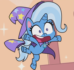 Size: 895x842 | Tagged: safe, screencap, trixie, pony, unicorn, friendship gems, g4, g4.5, my little pony: pony life, cape, clothes, cropped, cute, diatrixes, female, hat, mare, solo